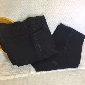 NYDJ Sparkling Jeans Black Embellishments Sz 2